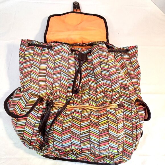 Journeys Backpack Drawstring/Snap Closure Pockets Adjustable Straps Boho Tribal - Picture 6 of 12